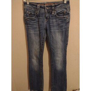 Women's Rock Revival Evelyn Boot Denim Jeans Blue 26x32